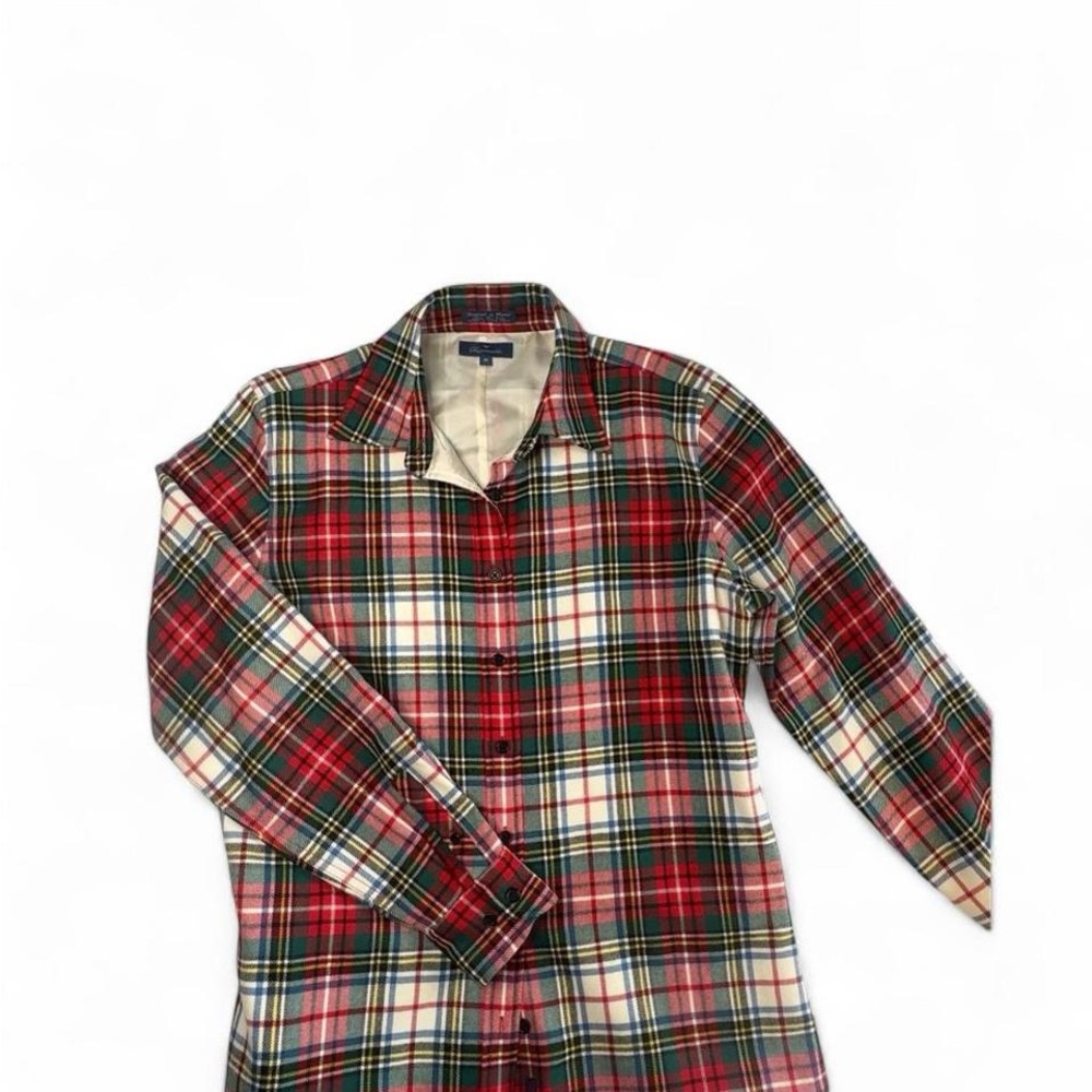 Faconnable Red and Green Plaid Men's Shirt